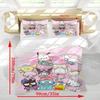 Sanrio My Melody Kuromi Pochacco Anime Bettbezug-Set Comforte Bedruckte Cartoon-Bettwäsche-Sets für Doppelbetten Weihnachtsgeschenke 3-teilig