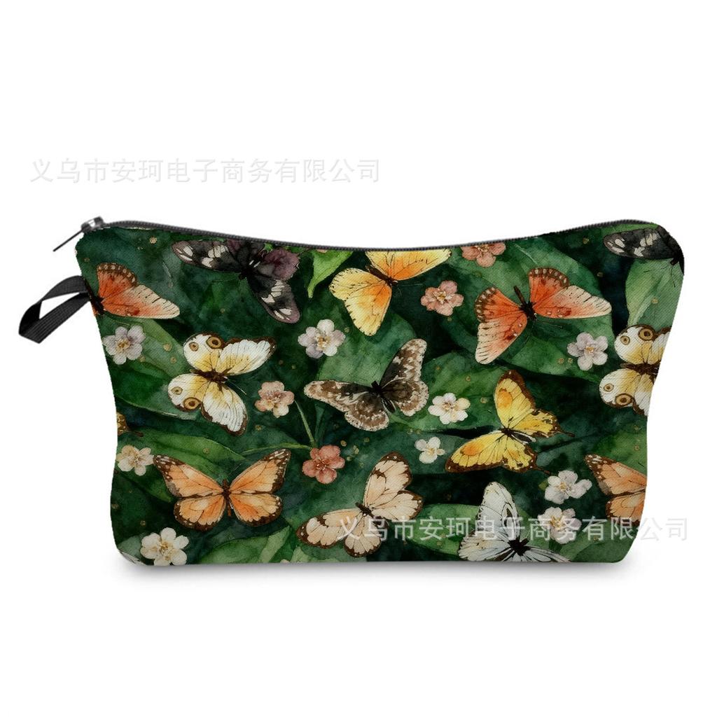 Butterfly Printing Makeup Bag, Nail Polish Storage Bag, Washable Toilet Bag for Daily Travel