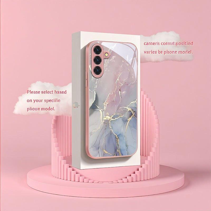 Elegant Marble Tempered Glass Fashion Phone Case S26 Ultra Carcasa for Samsung Galaxy S26 S25 S24 S23 S22 S21 FE Ultra Plus