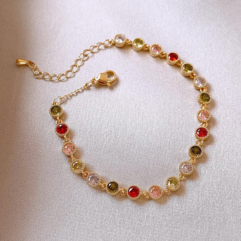 Vintage Geometric Zircon Bracelet - Elegant, Versatile Bangle for Women