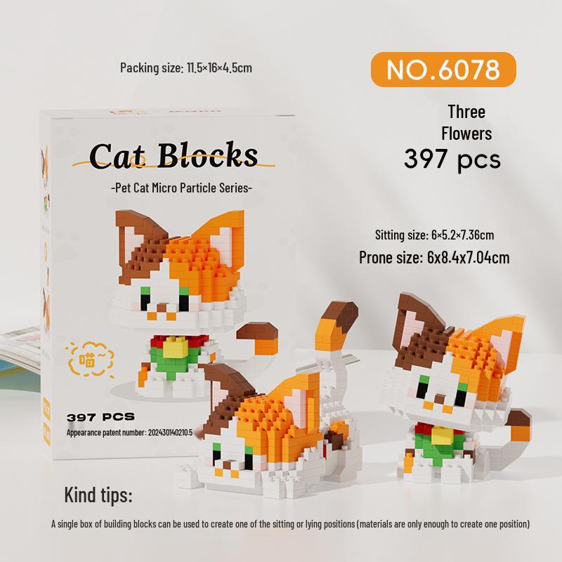 Micro Particle Pet Building Blocks - Cute Dog & Cat Toy Compatible with LEGO