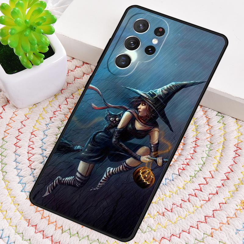 Halloween Moon Witch Horror soft Silicone Phone Case For Samsung Galaxy note 10 pro S26 S25 S24 S23 S22 S21 Plus Ultra Cover