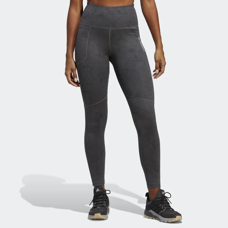 Adidas Solid Color High Waist Slim Fit Sports Pants Women Bottoms Gray HM4067