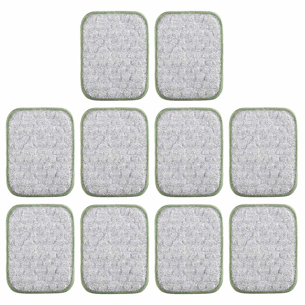Efficient Kitchen Scouring Pad Scrubbing Sponge NonScratch Double Sided Cleaning Cloth for Dishes Pans Cookware 10PCS