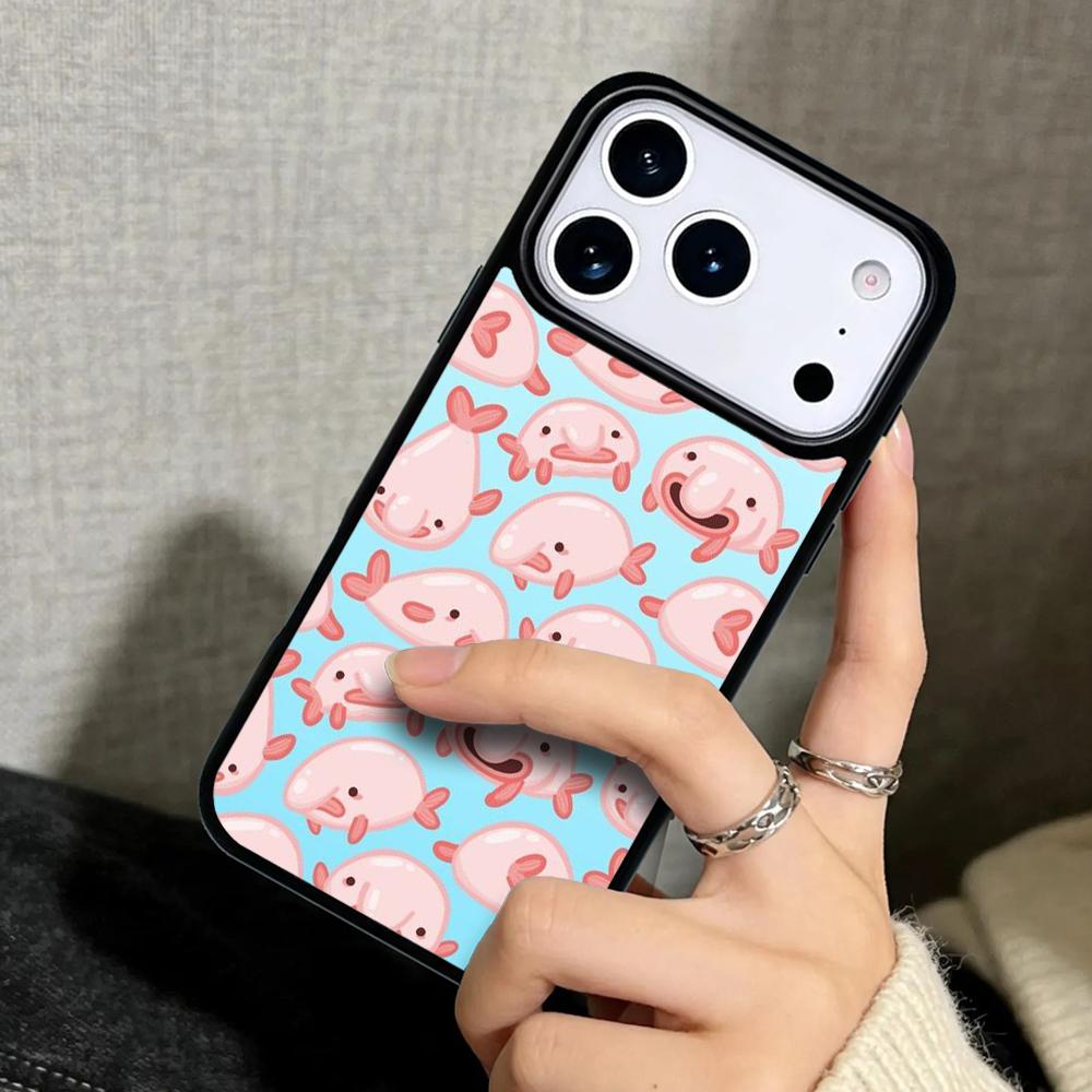 Capa Case for iPhone 17 Air 16 Pro Max 15 Plus 11 13 Mini 14 12 Back Phone Cover Cute Blobfish