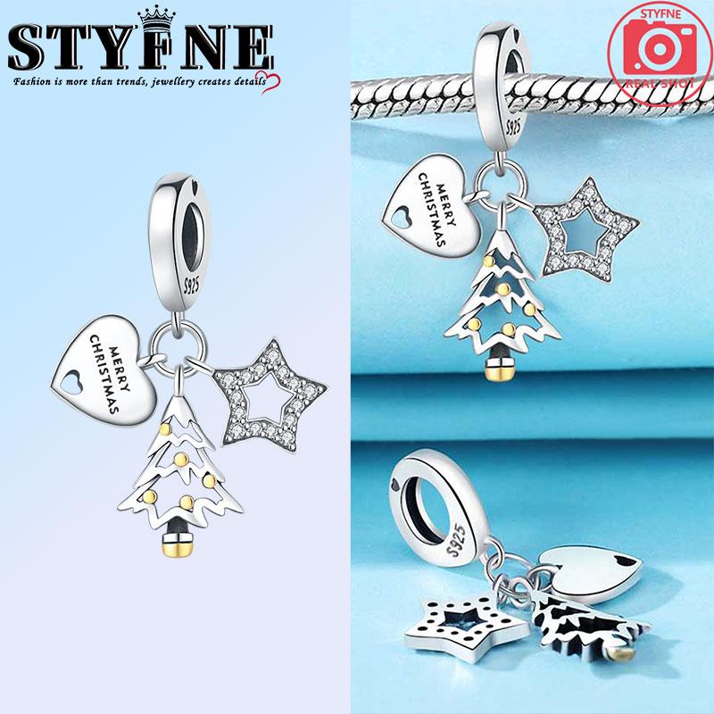 Kupfer Schneeflocke Weihnachtsbaum Rentier Süßigkeitenhaus Anhänger Perlen Marke Armband Exquisites DIY Schmuckherstellung Damen Geschenk