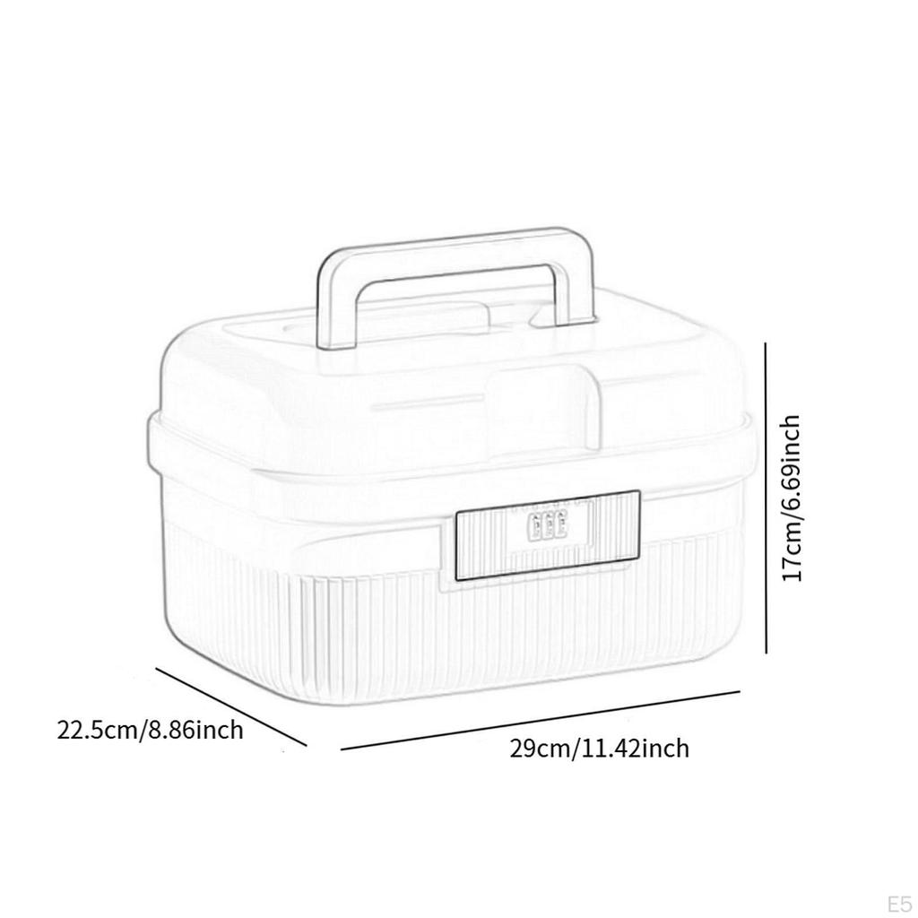 Lockable Storage Box Locking Security Password Organizer for Household Storing Documents