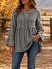 Women V Neck Ruffle Sleeve Blouse Casual Loose Fit Frill Tunic Top