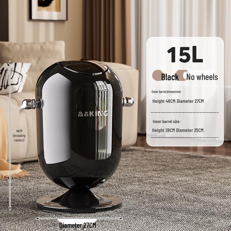 High-End Large Capacity Trash Can with Lid – Elevated Design for Kitchen & Living Room, No Bend Needed, Stylish & Sophisticated Appearance