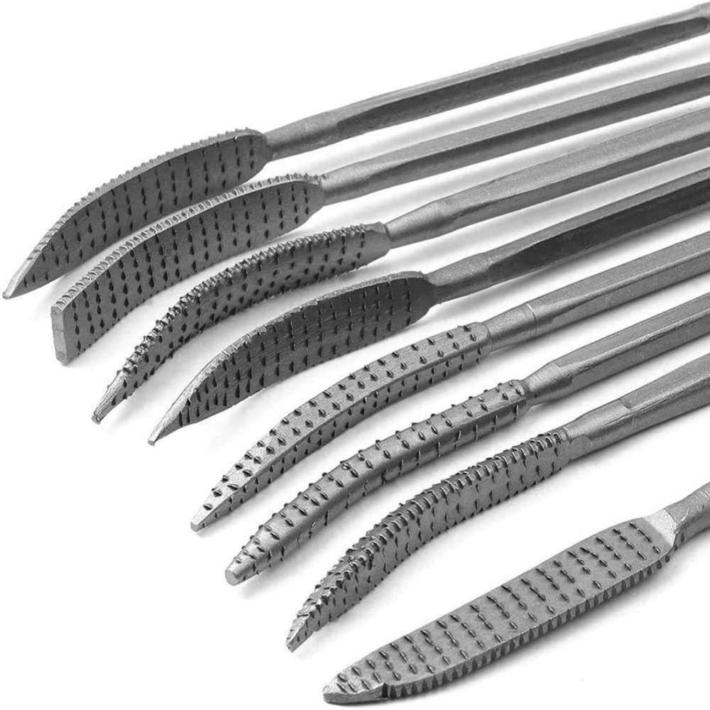 8ks Profesionální oboustranný riflový pilník na dřevo, rašple, sada pilníků s hrubým riflovým pilníkem, Dřevoobráběcí broušení