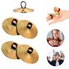 2 Stück Kupfer Fingerbecken mit elastischem Band Bauchtanz Mini-Becken Musikinstrument Teller Tanz Fingerzeig