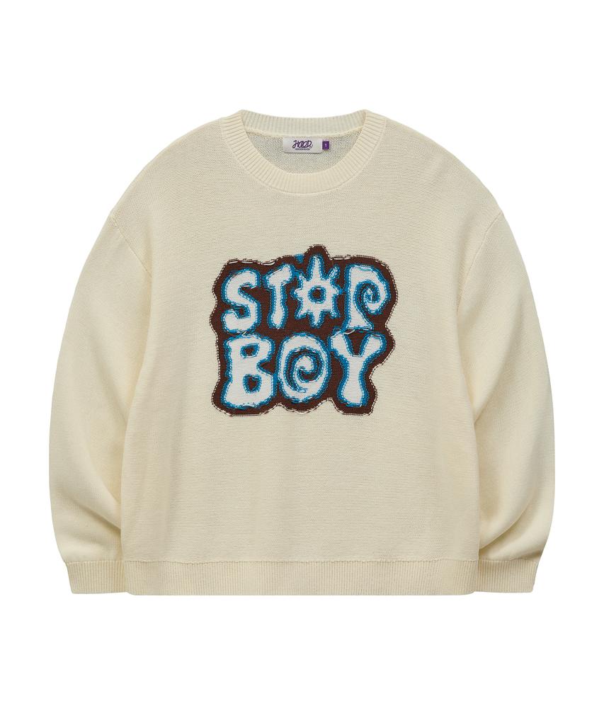 HOODHOOD Star Boy Flocked Knit Ivory
