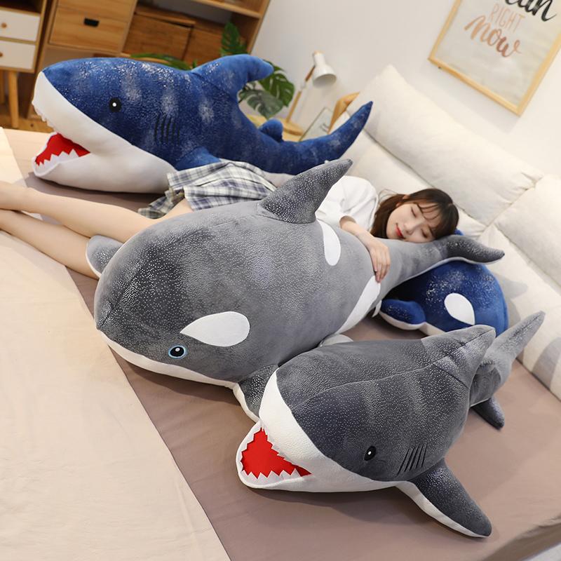 Huggable Lovely Big Size Soft Toy Plush Shark Stuffed Toys Sleeping Cute Pillow Cushion Animal Gift For Children