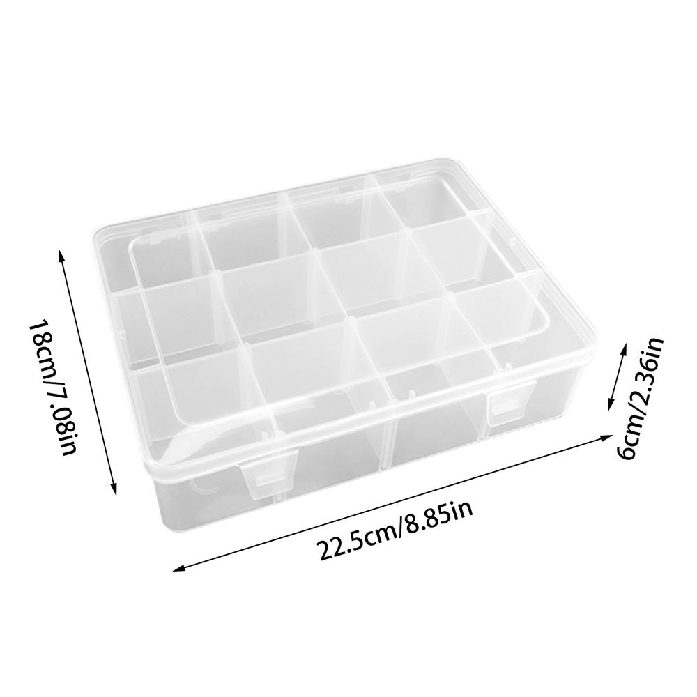 8/12/15 Compartment Plastic Box Adjustable Compartment Jewelry Organizer Box Eco-Friendly PP Transparent Jewelry Screw Box