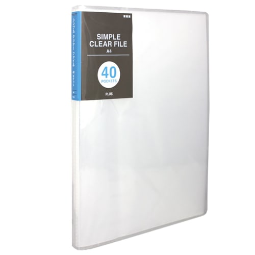 Plus Clear File Simple Clear File A4 40 Pockets Clear 98-197