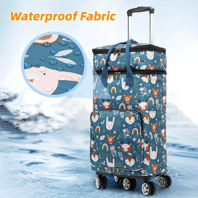 Telescopic Trolley Bag Supermarket Shopping Bag Folding Portable Lightweight Universal Wheel Travel Bag