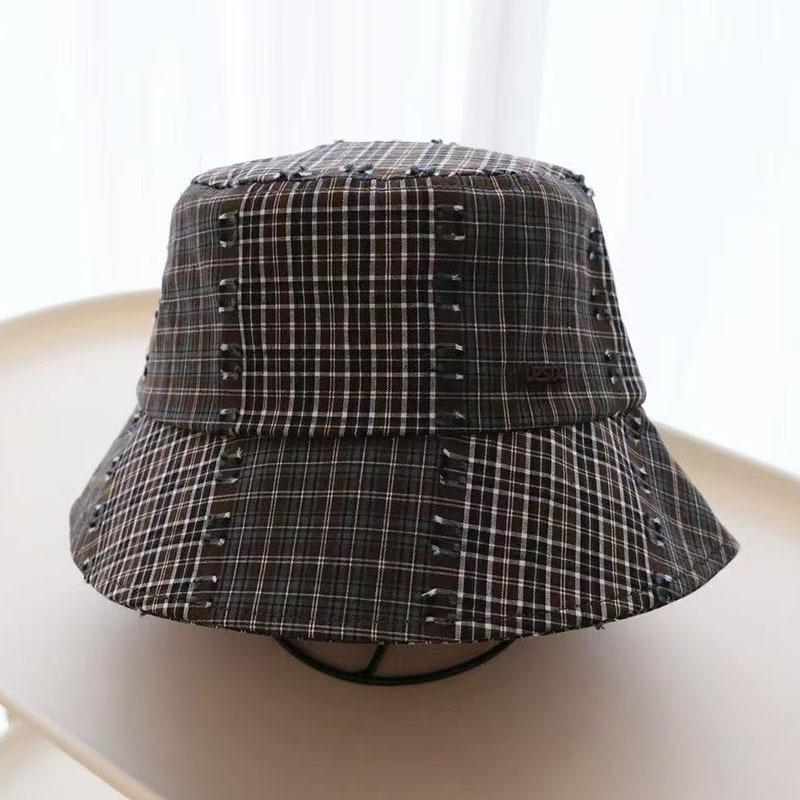 

New Color Block Bucket Hat Women Spring Summer Korean Style Fashion Hat Outdoor Travel Face Slimming Cap 56-59cm