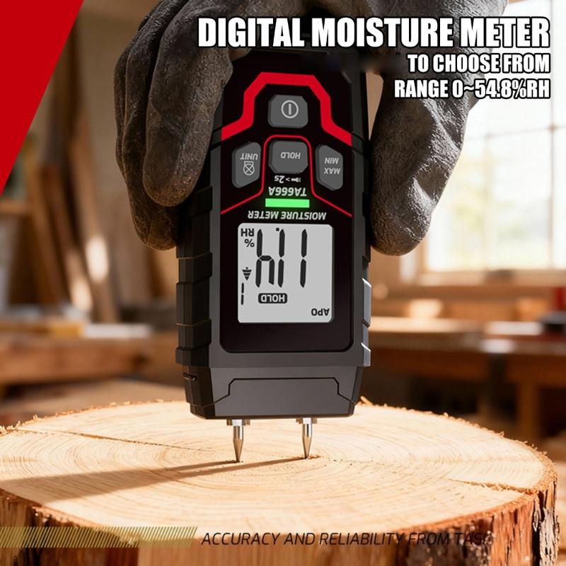 Digital Moisture Detectors with Fast 2 Second Response Time & Auto Power Off Moisture Tester Tool for Wood Paper & Soil