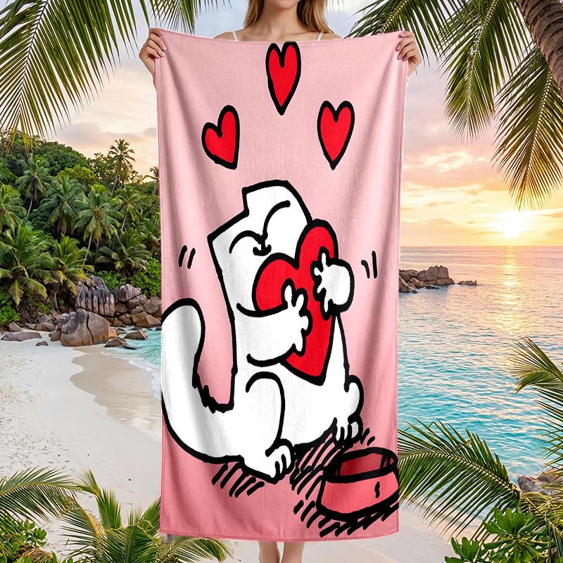 Simon'S Cat Fashion Beach Towel: Ideal for Summer Adventures Soft, absorbent and quick drying suitable for swimming and bathing