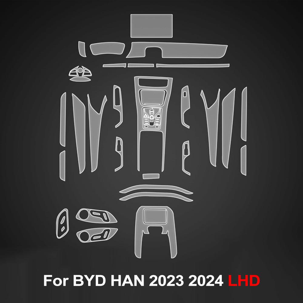 Car Interior Center Console Media Dashboard Navigation TPU Protector Film for BYD HAN 2025 2025 Pre Cutting PPF Sticker Cover for BYD HAN 2023-24
