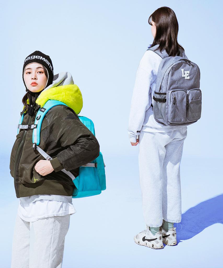 Lemine Double Pocket Backpack (Melange Grey)