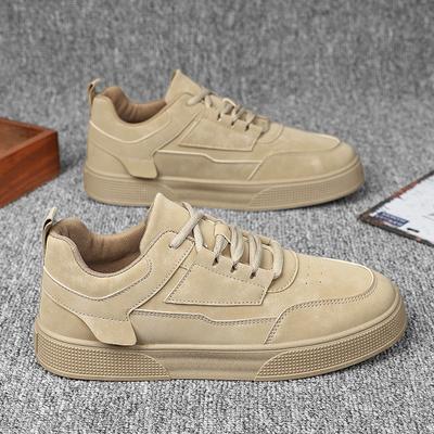 Men's Skateboarding Shoes Trendy Lace Up Thick Soled Men Shoes 2024 New Korean Version Platform Comfort Non Slip Casual Shoes
