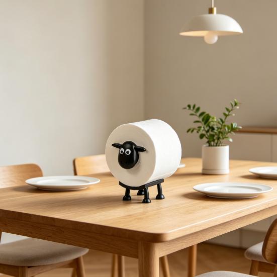 Yousheng Toilet Paper Holder with Sheep Model No-Rust Roll Paper Dispenser Easy Replace Waterproof Organizer for Home Kitchen