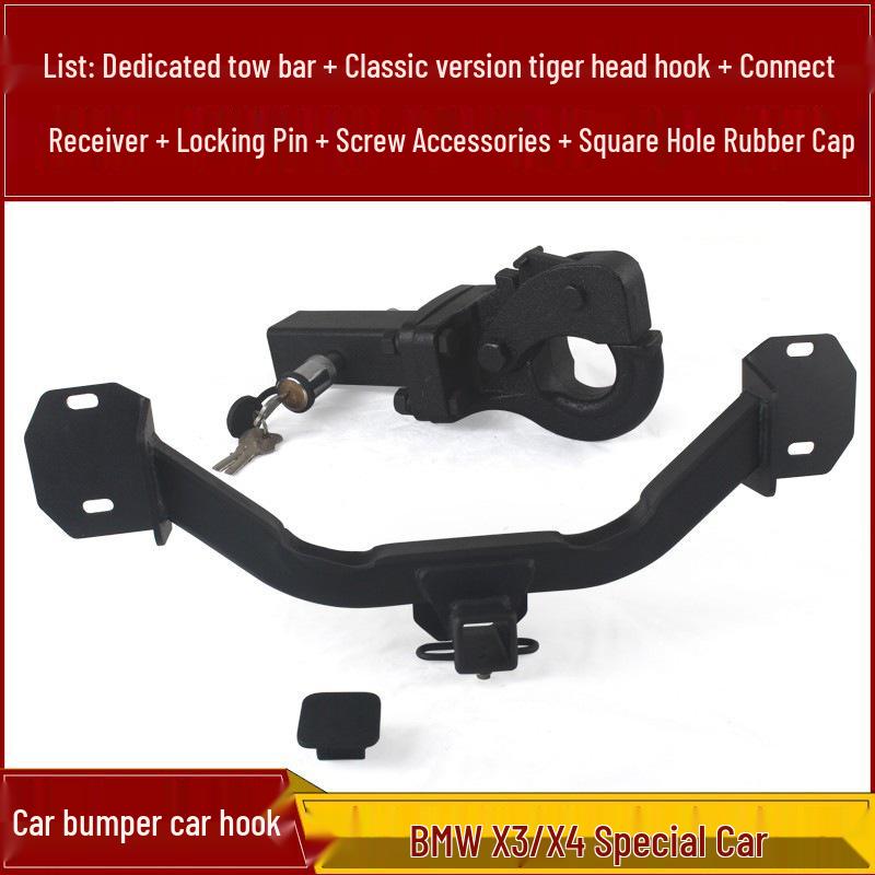 Compatible BMW X3/X4 Trailer Hitch & Rear Tow Hook Set
