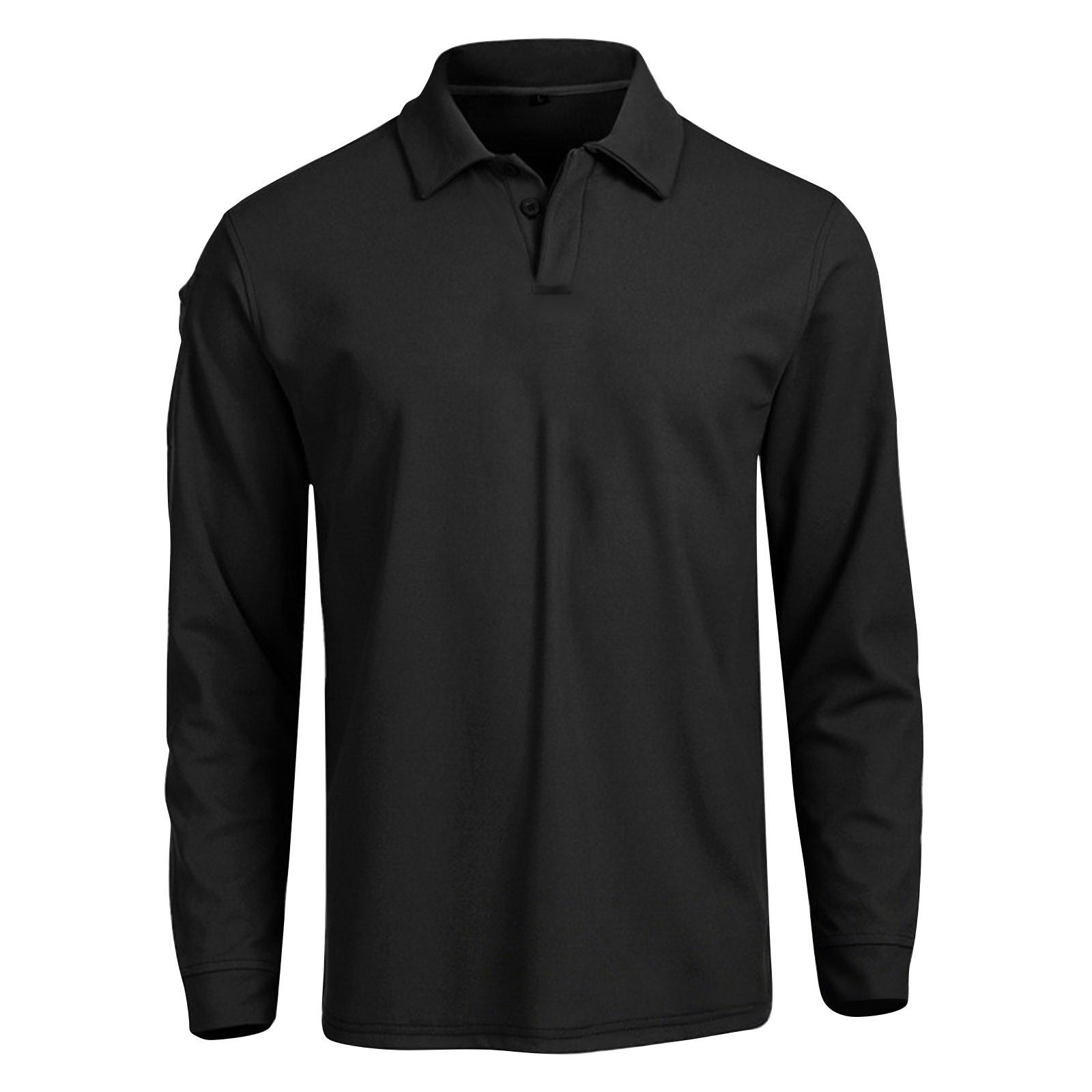 

Men s Summer Color Button Lapel Loose Long Sleeve Top L