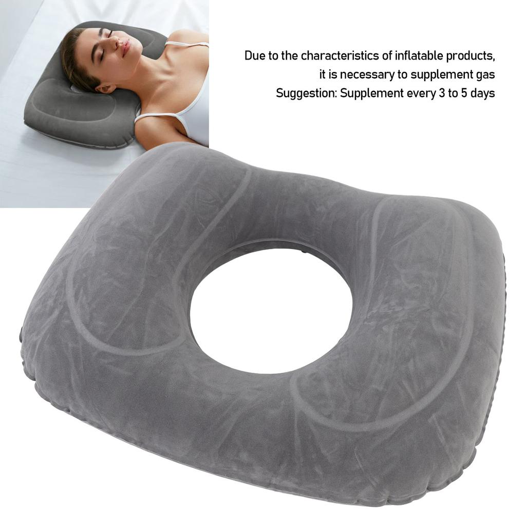 Aufblasbares Sitzkissen PVC Plüsch Tragbares Stuhlkissen für Rollstühle Betten Sofas