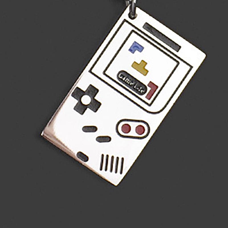 Trendy Titanium Steel Hip-Hop Game Console Pendant Necklace for Couples