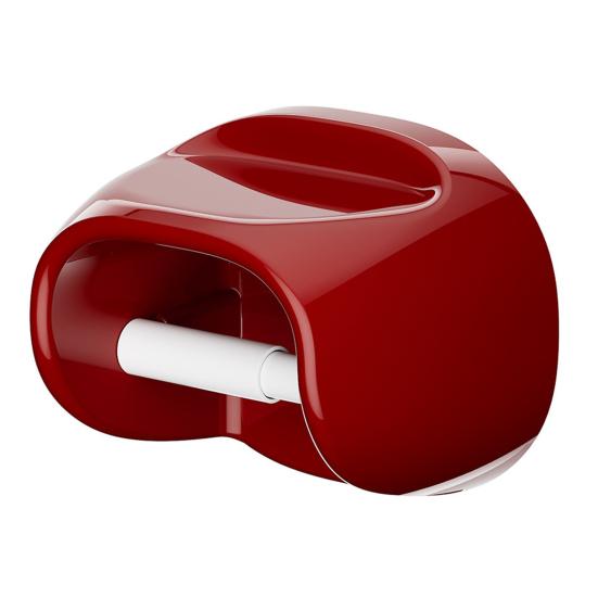 Roll Holder No Drilling Wall Mount Toilet Paper Holder with Top Storage Shelf Durable Space Saving Tissue Dispenser for Bathroom Kitchen