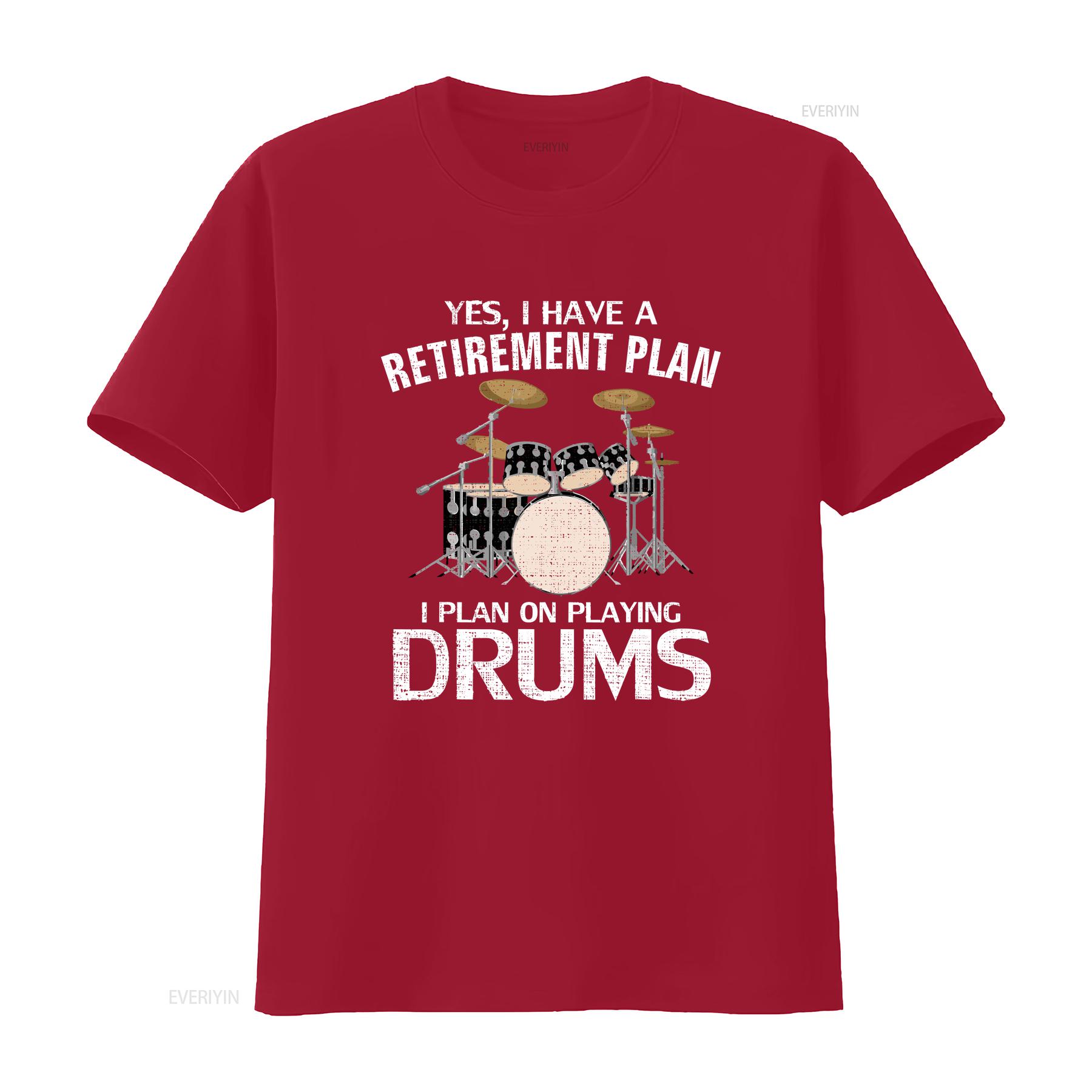 

Yes I Do Have A Retirement Plan Drums Funny Drummer T Shirt vintage Washed Slightly Unisex Breathable Stretched Stylish S
