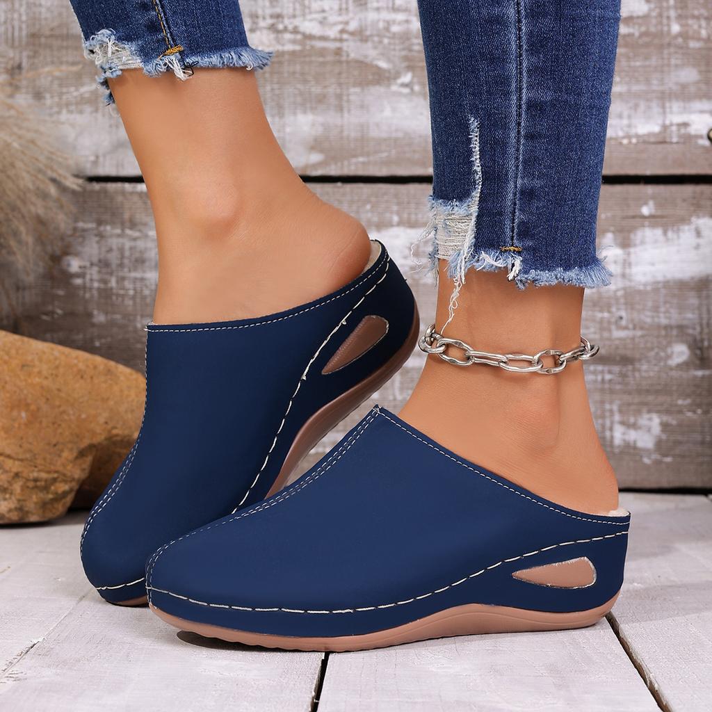 Large size European and American bag head cotton slippers autumn new thick-bottomed velvet lazy slippers