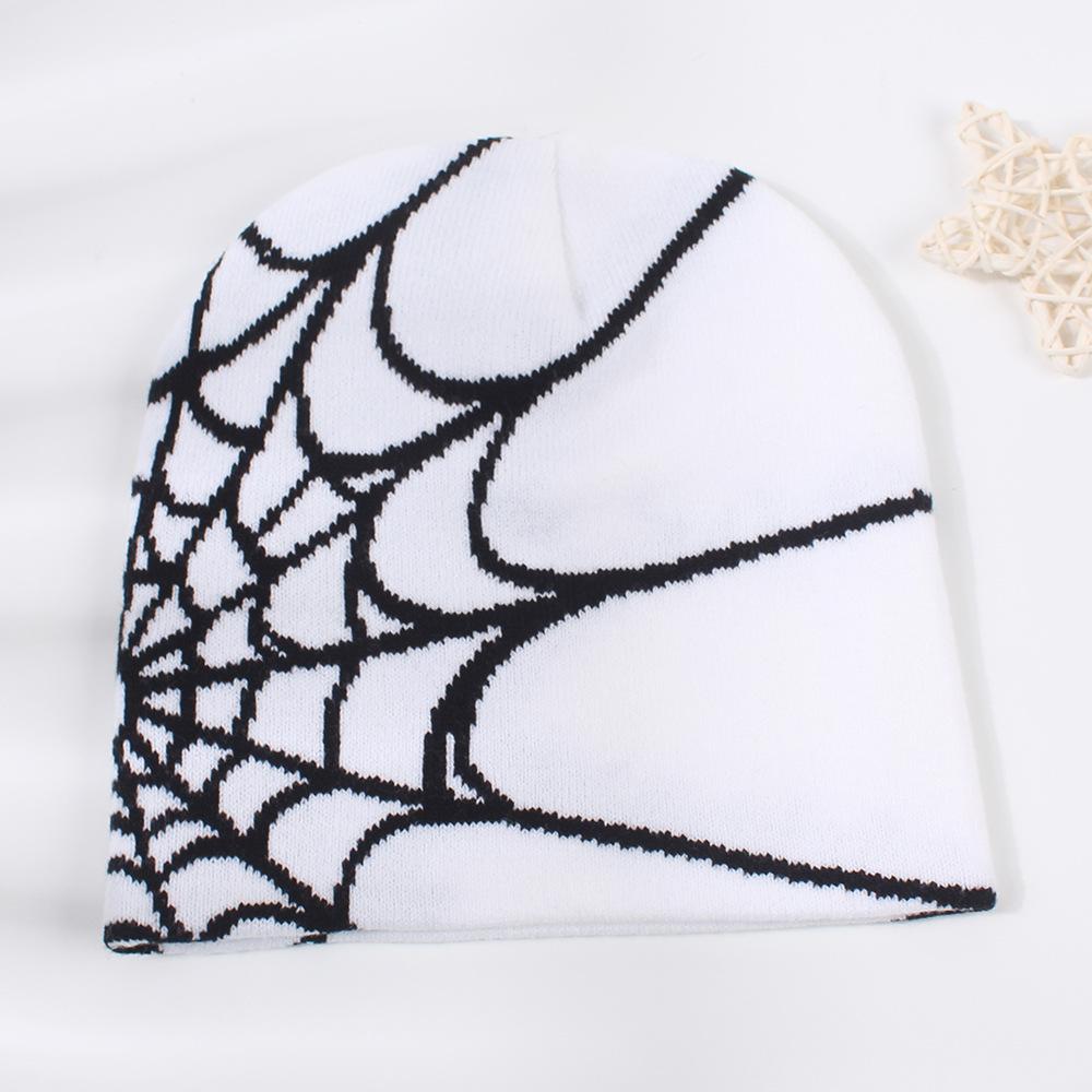 Versatile Style Hat Cool Spider Web Mens And Womens Warm Knitted Hatsbeanie