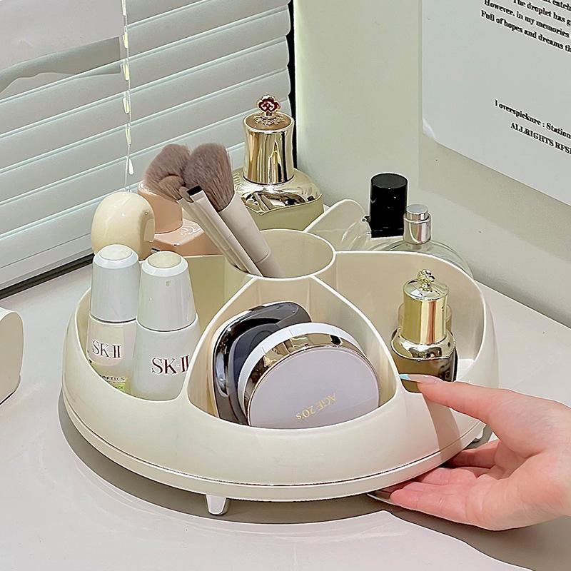 1pc Rotating Cosmetic Storage Box Multi-functional Lipstick Makeup Brush Pen Holder Large-capacity Storage Box Desktop Organizer