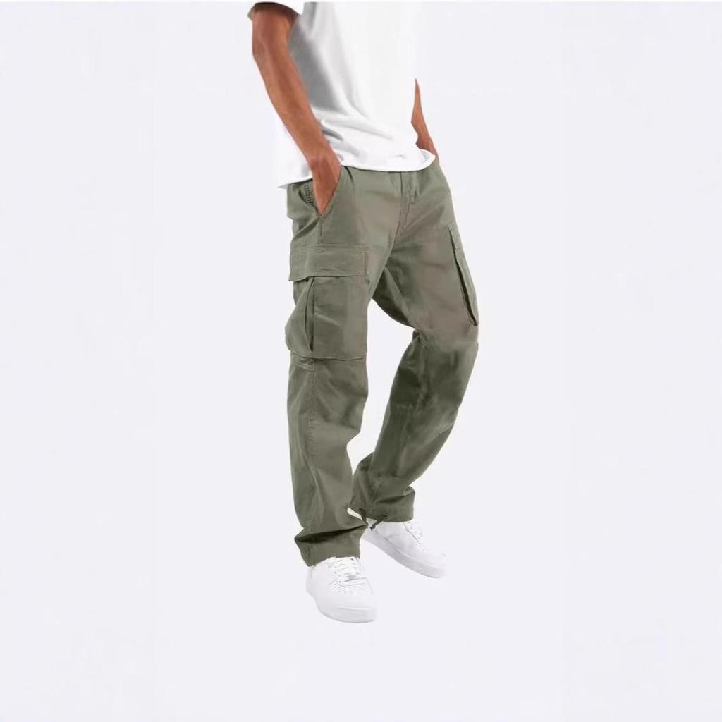 2025 Men's Summer Casual Workwear: Thin European & American Style Drawstring Multi-Pocket Pants