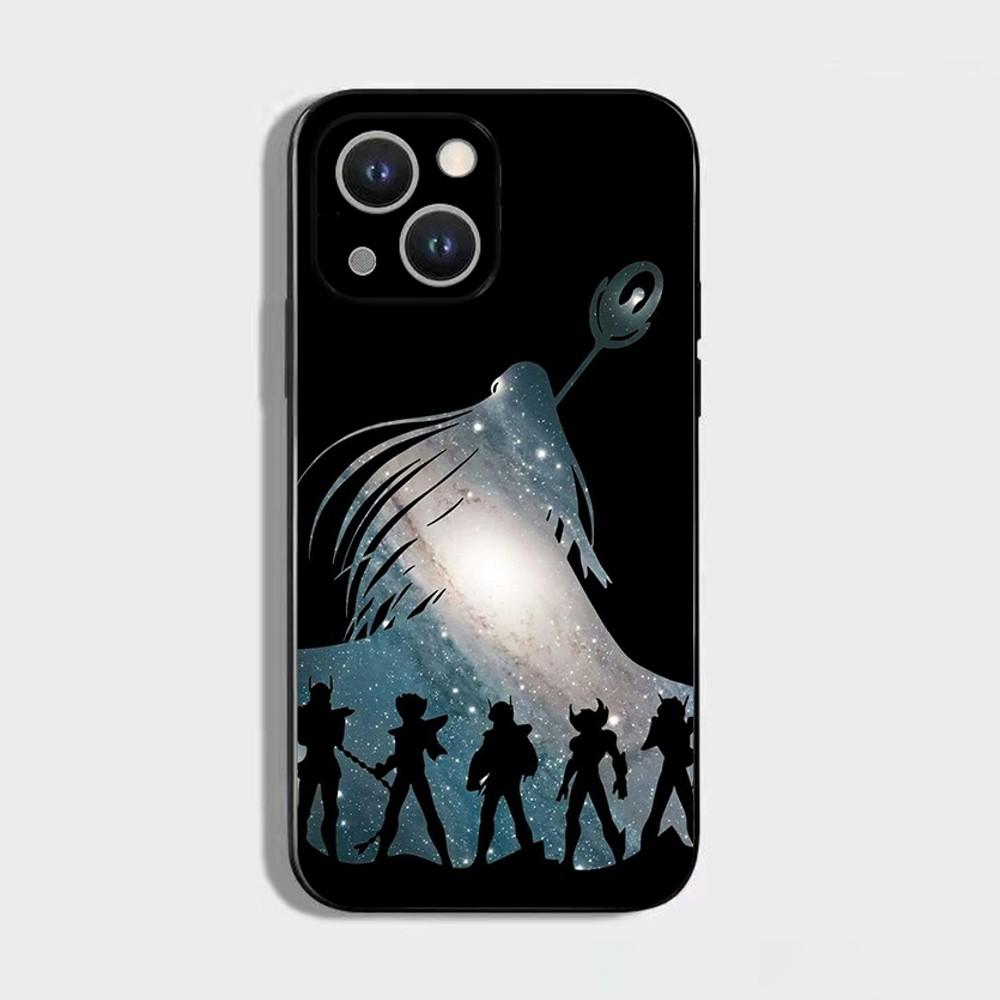 

S-Saint Seiya Knights Zodiac Phone Case For iPhone 16,15,14,13,12,11 Plus,Pro Max,XS,X,XR,SE,Mini,8,7,Soft Silicone Black Cover iPhone16pro