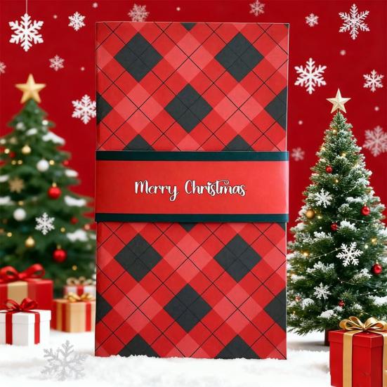 Handmade Waterfall Christmas Gift Card Booklet Creative Holiday Gift Card Festive Cash & Voucher Holder for Group Gifting