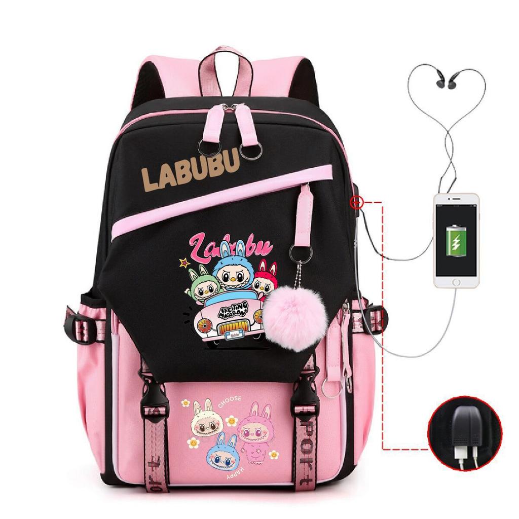 Cute Children's Schoolbag Contrasting Color Neutral Casual Backpack Cartoon Printing Primary and Secondary School Students