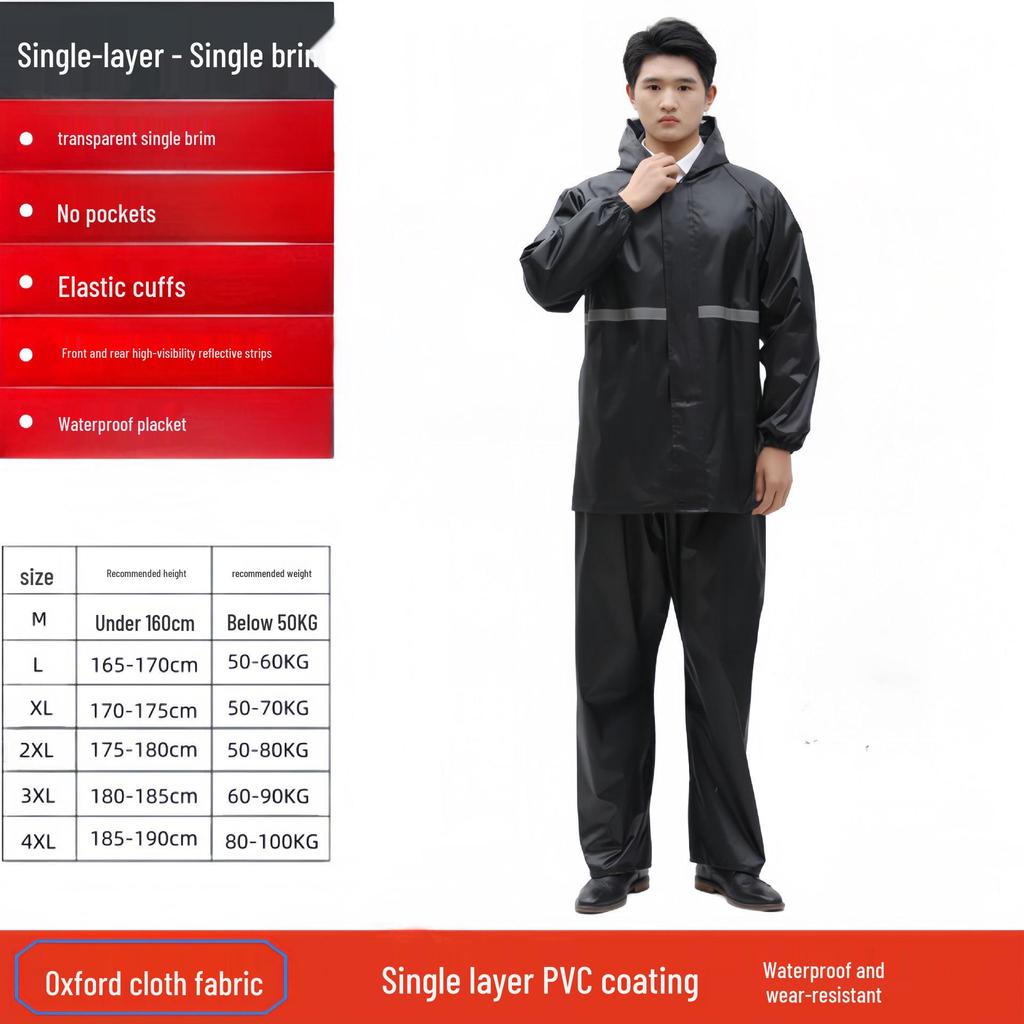 Protective Reflective Motorcycle Rain Suit - Ideal for Construction, Cycling & Riding