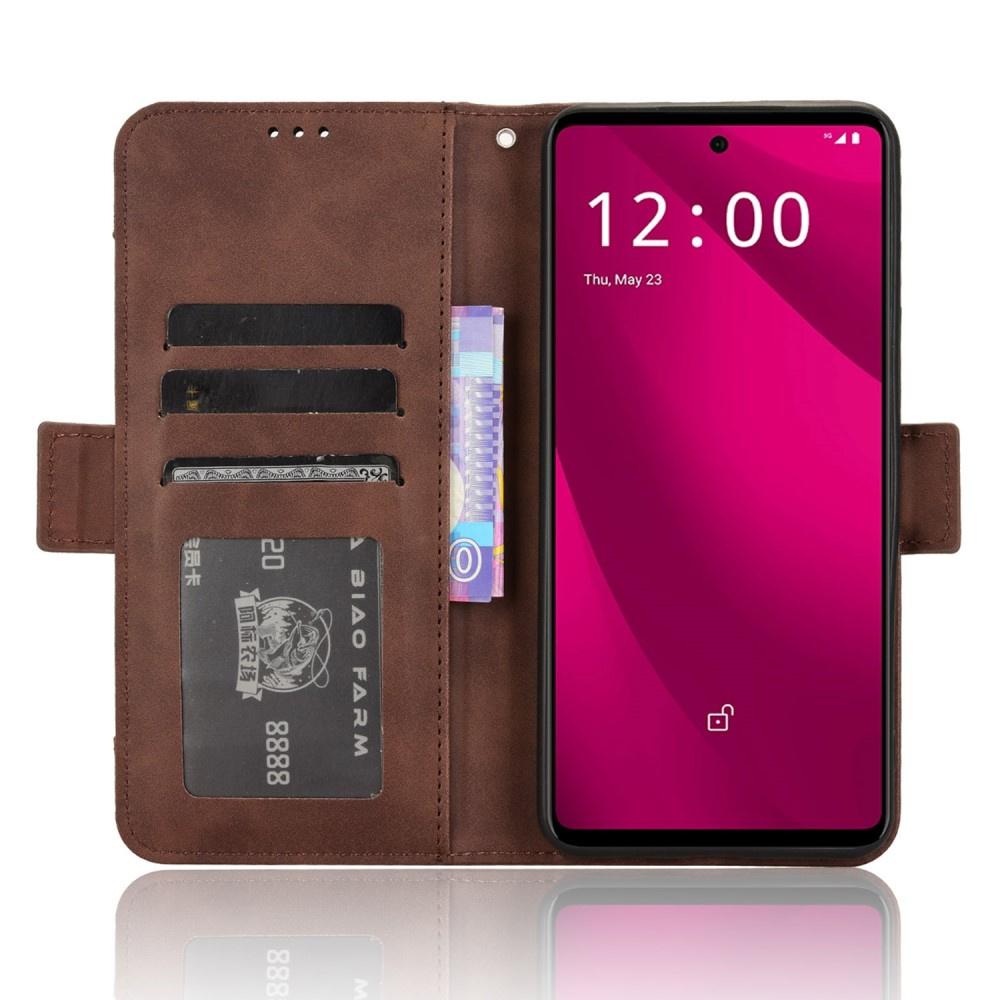 T Phone 2 Pro 5G Flip Case, Card Slot, Brown