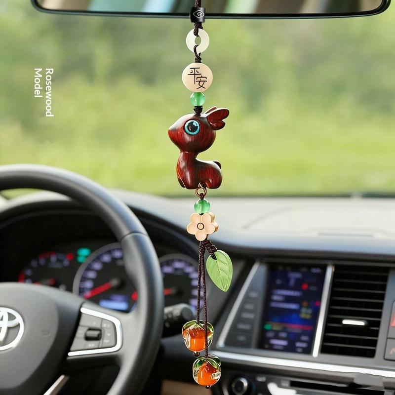 NOVÉ ozdoby s kaki a lotosem, závěsné dekorace do auta, doplňky do interiéru automobilu, talisman, přívěsky na zpětné zrcátko, dárek