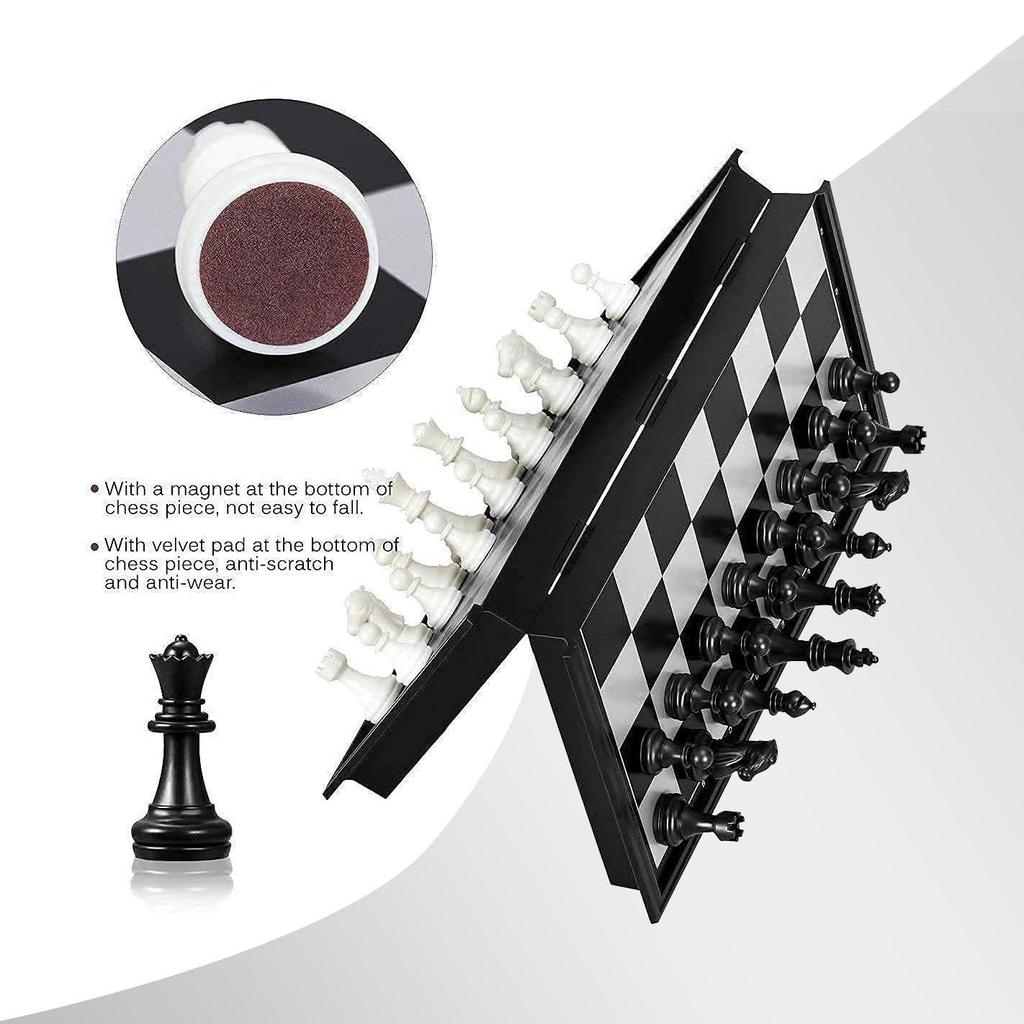 10 Inches Magnetic Plastic Chessboard Game Set|Durable & Lightweight|Foldable Chess Set with Magnetic Pieces|Chess Board