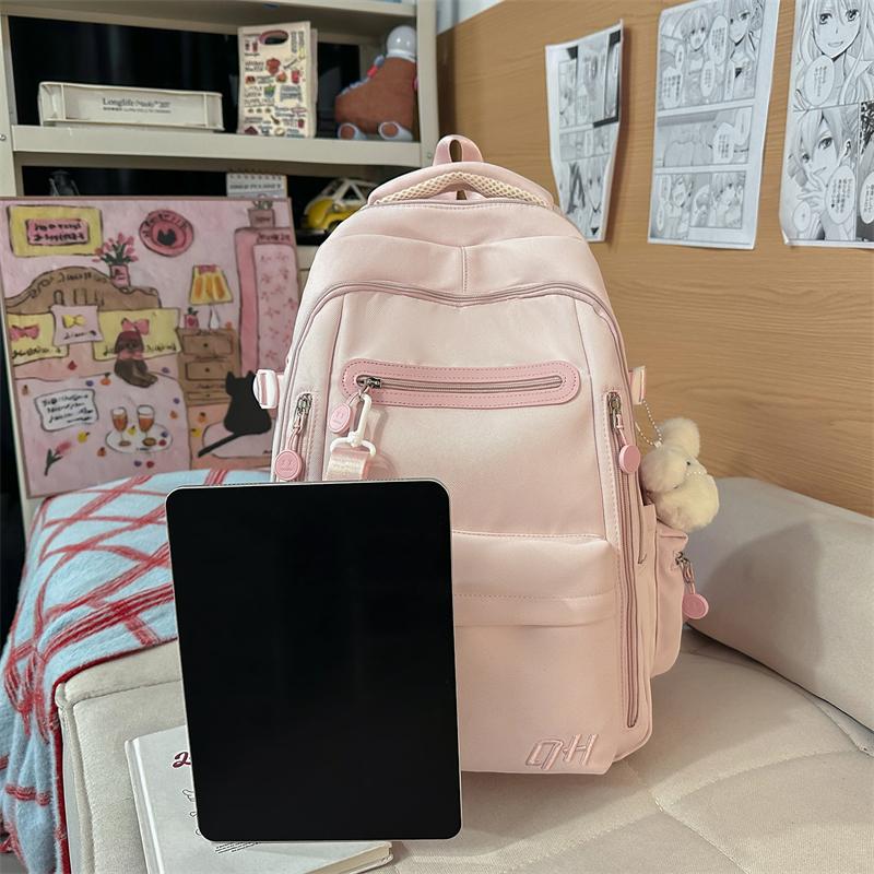 Women's Backpack Campus Large Capacity Backpack Student Schoolbag with Coin Purse