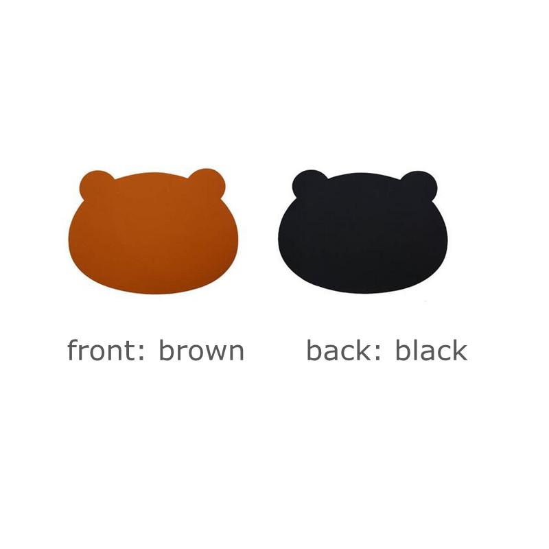 

Cartoon Bear Shaped Waterproof Heat-insulating Dishes Table Mat Pad Oil-proof Tableware Placemats Brown/Black