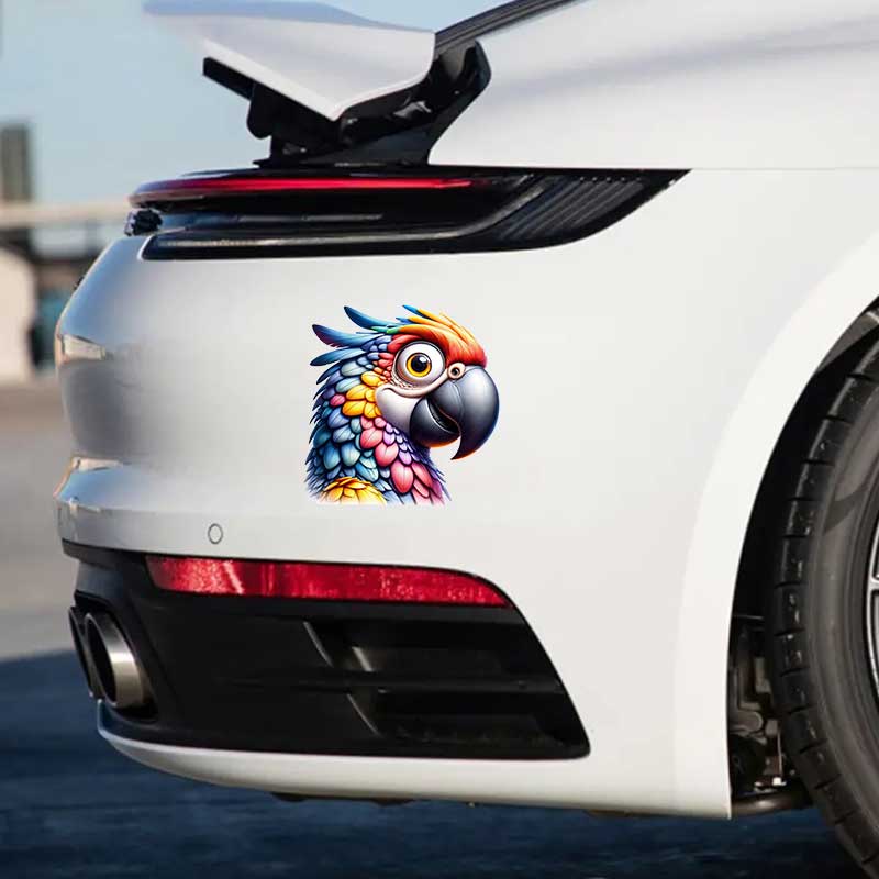 Cute Parrot Bird Art Car Stickers Waterproof Vinyl Decals Auto Body Window Bumper Decor Motorcycle Helmet Stickers TM310
