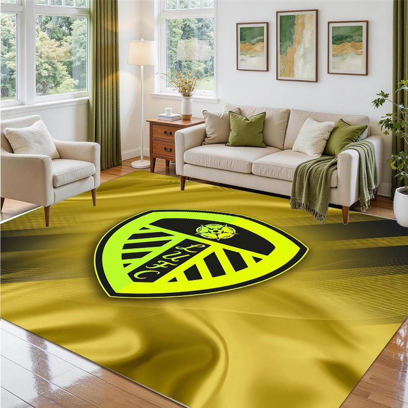 Leeds United Design Crystal Velvet Rug Soft Decorative Mat for Bedroom Entrance