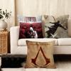 Cushion Cover Silky Short Plush Home Sofa Cushion Cover - Invisible Zipper Home Decoration Game A-Assassins C-Creed