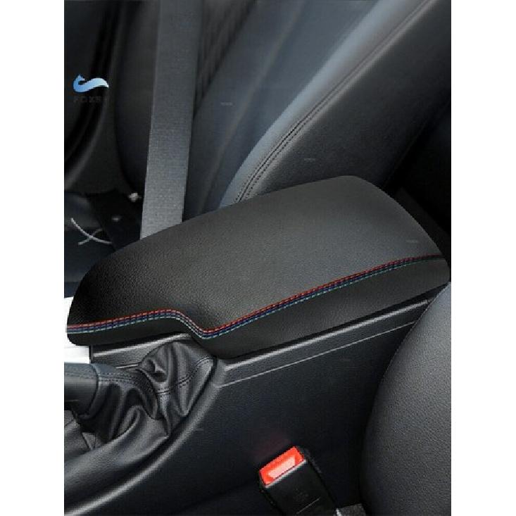 Fits BMW F30 2013-2018 Black Leather+Blue Line Center Console Armrest Lid Cover